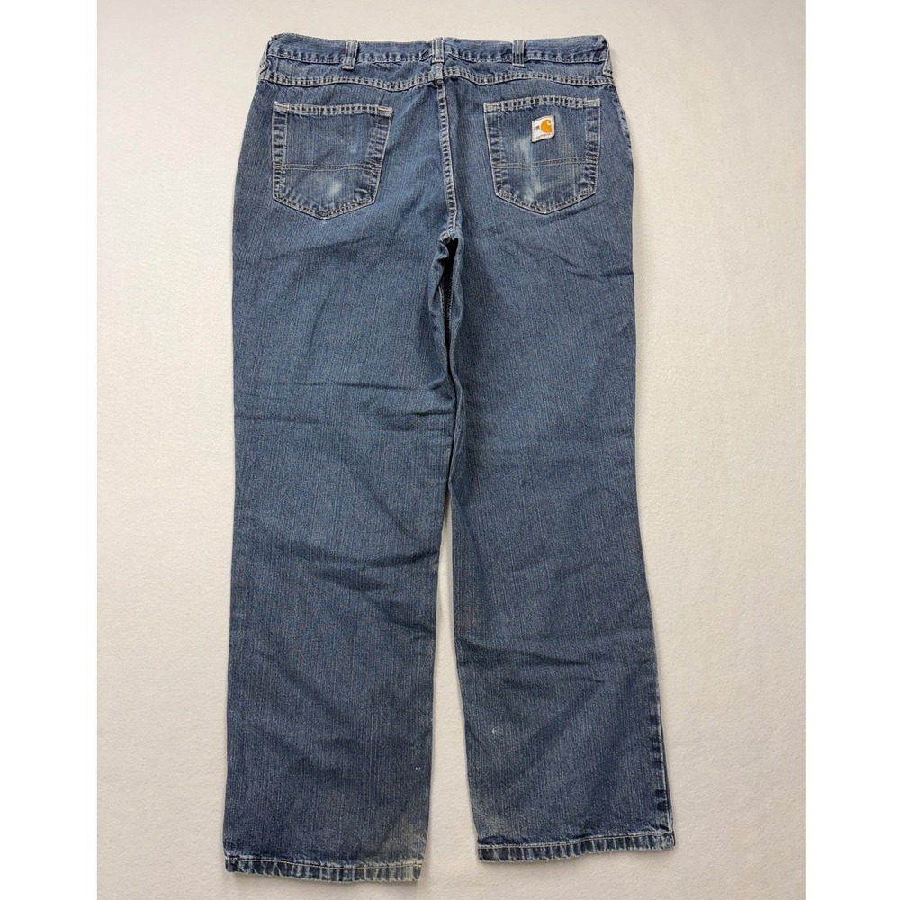 Carhartt FR Jeans Men 38x32 Blue Flame Resistant Work Pants Straight Leg Denim